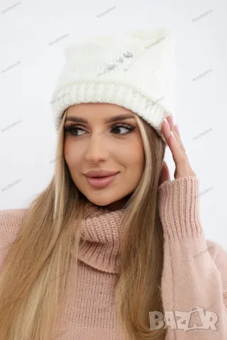 Дамска зимна шапка Лариса, 2цвята , снимка 4 - Шапки - 47511784