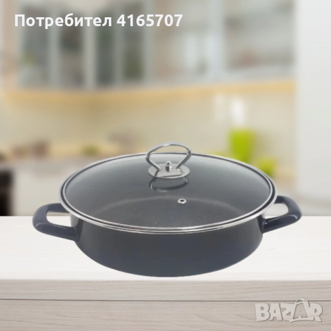 Тава с капак Rosberg, различни размери, черна/въгл.стомана с незалеп.покр., снимка 4 - Съдове за готвене - 52722563