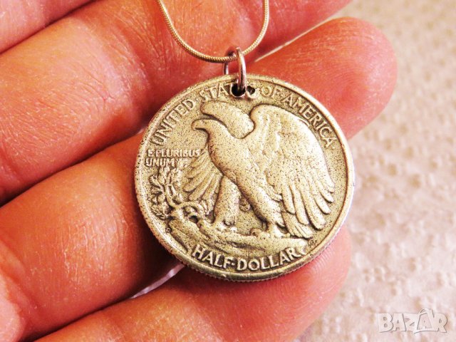 Сребърен синджир със рядък half dollar сребърен долар 1945 г - рядкост и ценност за ценители  сребро