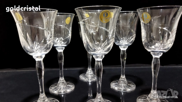 кристални чаши за вино , снимка 8 - Антикварни и старинни предмети - 23518686
