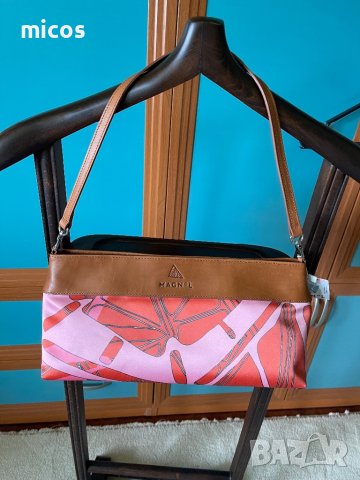 80 лв до 30.10!MAGNoL,маркова чанта с естествена кожа като детайли,прекрасен цвят