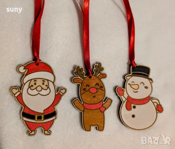 Коледна дървена играчка за елха/украса с име, снимка 4 - Коледни подаръци - 48325745