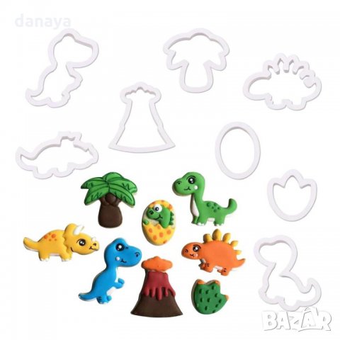 2308 Комплект форми за сладки Джурасик парк, 8 броя, снимка 9 - Форми - 34023025