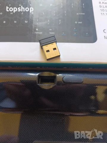 НОВА, ТЕСТВАНА безжична клавиатура с блутут и донгъл, компактна тиха клавиатура за лаптоп, компютър, снимка 2 - Клавиатури и мишки - 50552259