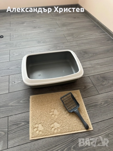 Открита котешка тоалетна за котки с лопатка и килимче, снимка 2 - За котки - 52516036