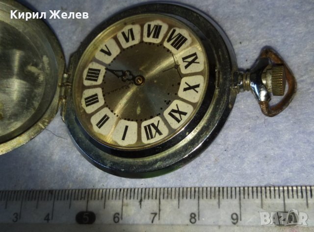 МОЛНИЯ Стар Мех. РУСКИ ДЖОБЕН ЧАСОВНИК МЪЛНИЯ СССР с ОРНАМЕНТИРАНИ КАПАЦИ и РИМСКИ ЦИФЕРБЛАТ 17192, снимка 7 - Антикварни и старинни предмети - 42136539