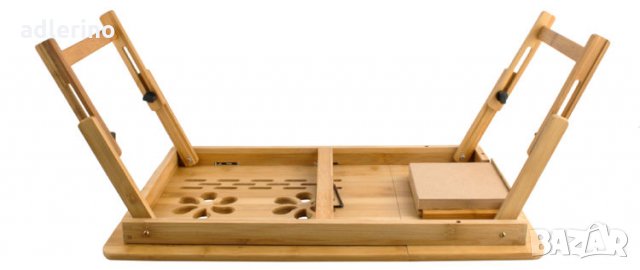 Табла за лаптоп, поставка за лаптоп, дърво, 62,5/34,5/26 см, масичка за лаптоп, снимка 4 - Тоалетки - 34165563