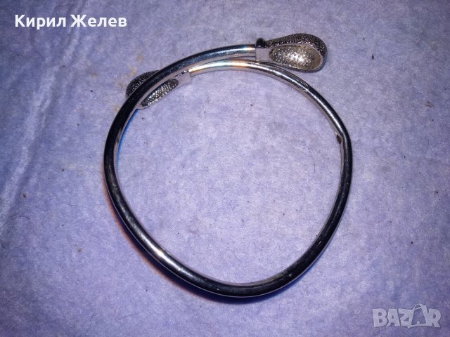 СТИЛНА МЕДНА НИКЕЛИРАНА СРЕБРИСТА РЕТРО СТИЛ ГРИВНИЧКА Тип ТОРКВА 6839, снимка 3 - Гривни - 41281158