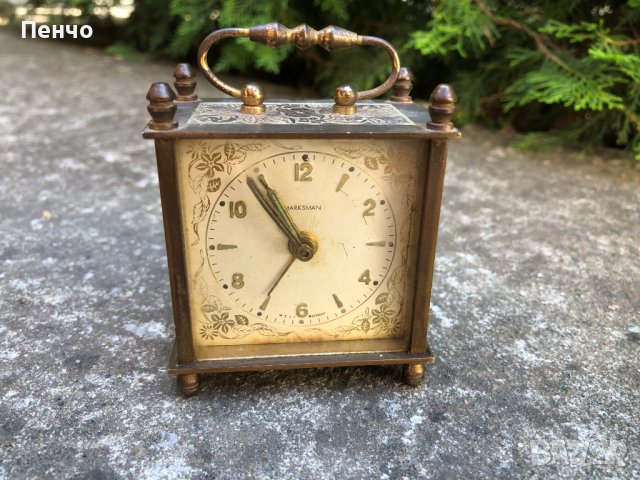 стар бронзов часовник "MARKSMAN" - WEST GERMANY - МИНИ, снимка 1
