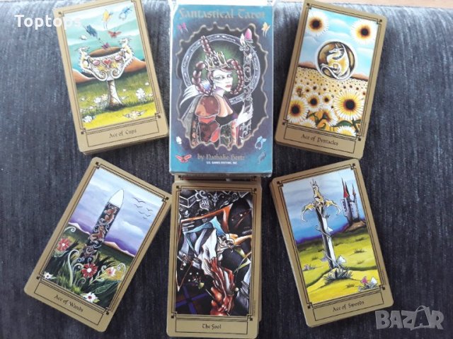 Fantastical Tarot - таро колода с 78 карти и хартиена книжка, 7смx12см, снимка 7 - Карти за игра - 34657013