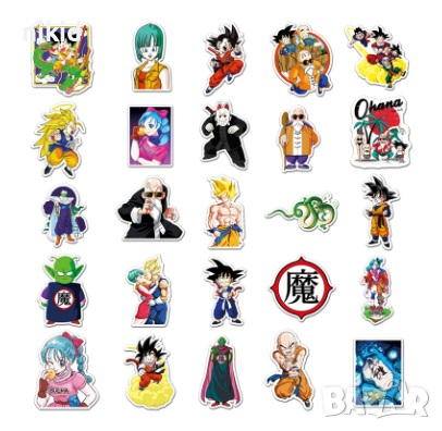 50 бр Dragon Ball драгон бол DragonBall самозалепващи лепенки стикери за украса декор картонена торт, снимка 2 - Други - 44751332