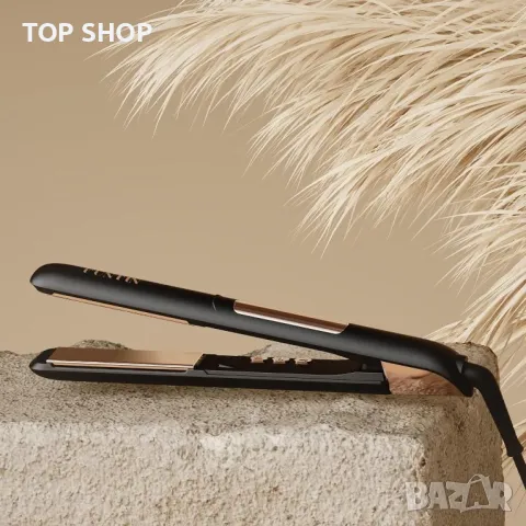 FUNTIN S10 2 в 1 Преса за коса титаниева йонизираща 1 инч (черна роза, златисто), снимка 5 - Преси за коса - 49866402