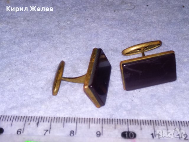 СТАРИННИ БРОНЗОВИ РЕТРО АРТ БУТОНЕЛИ КОПЧЕТА за РЪКАВЕЛИ с ШЛИФОВАН ЧЕРЕН ОНИКС 38455, снимка 8 - Антикварни и старинни предмети - 41389402