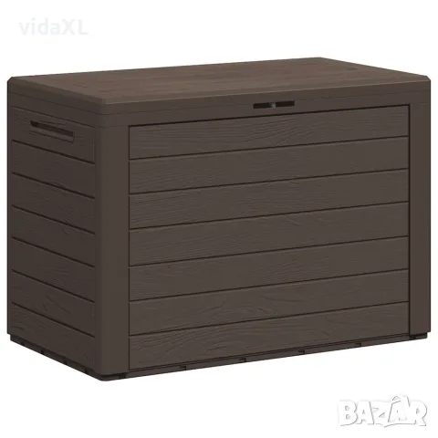vidaXL Градински сандък за съхранение, кафяв, 78x44x55 см