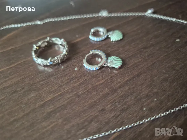 Нежен сребърен комплект , снимка 4 - Бижутерийни комплекти - 48649927