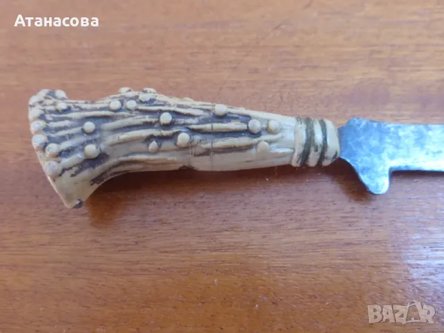 Ретро ножче с кожена кания, снимка 6 - Ножове - 49943459