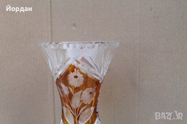 Кристална ваза бохемия, снимка 8 - Антикварни и старинни предмети - 41646294