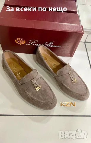 Loro Piana Елегантни Дамски Велурени Мокасини С Метални Детайли И Равна Подметка Код SEM-651, снимка 3 - Дамски ежедневни обувки - 55931201