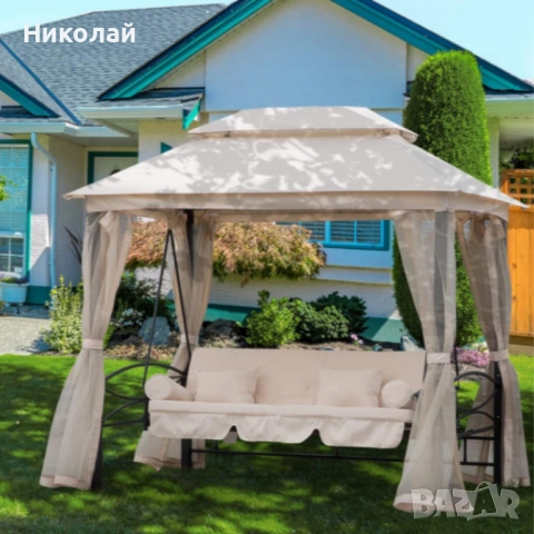 Луксозна градинска шатра с люлка и функция сън за пълен релакс, снимка 2 - Градински мебели, декорация  - 53331652