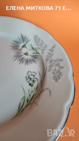 *Limoges France*чинии за основно и супа от блестящ бял порцелан платинен кант, снимка 15 - Чинии - 52136600