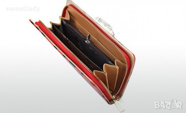 Дамско портмоне с лаково покритие и цип, снимка 3 - Портфейли, портмонета - 35677056