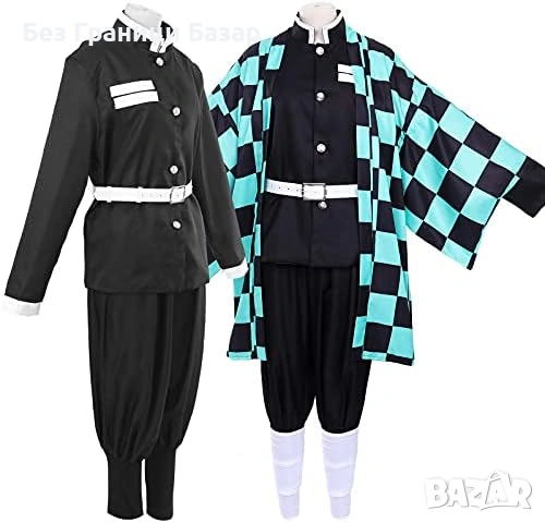 Нов Tanjiro Kamado костюм аниме cosplay сет с яке и аксесоари 12 части, снимка 3 - Други - 53825649