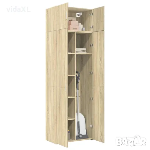 vidaXL Шкаф за съхранение, дъб сонома, 70x42,5x225 см, инженерно дърво, снимка 3 - Бюфети - 56146889