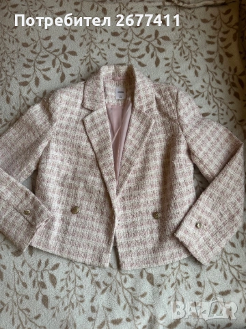 Късо розово сако букле 