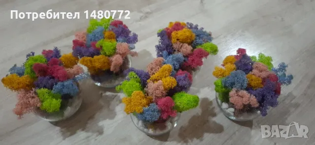 Стъклени кашпи със скандинавски мъх , снимка 5 - Декорация за дома - 48169993