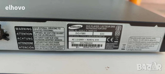 DVD player Samsung DVD-P390, снимка 3 - Плейъри, домашно кино, прожектори - 50781429