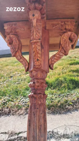 Маса помощна с дърворезба, снимка 6 - Маси - 49398124