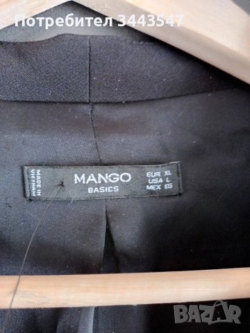 Черно елегантно сако марка MANGO, снимка 3 - Сака - 40446314