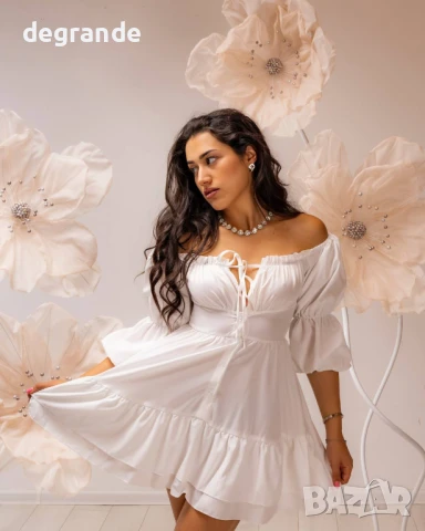Дамска бяла рокля