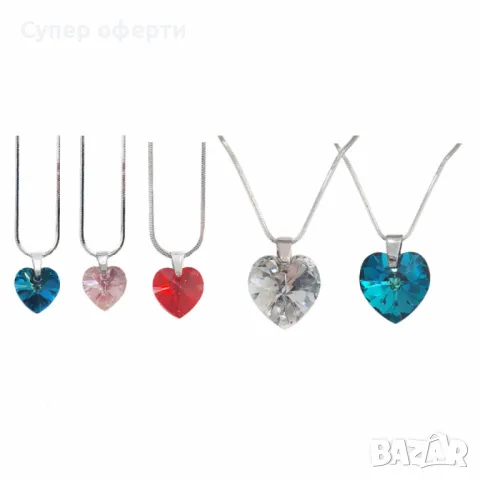 Колие с кристал Сърце