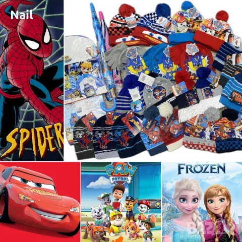 SALE DISNEY Детски шапки с герои 2-8г.пес патрул Paw ,елза и ана frozen чадър и престилка за готвене