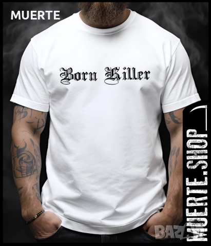 Тениска с щампа BORN KILLER DOBERMAN, снимка 2 - Тениски - 52100882