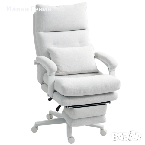 Офис стол HOMCOM, имитация на лен, снимка 11 - Столове - 52348263