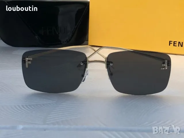 Fendi Дамски слънчеви очила правоъгълни 3 цвята с камъни, снимка 2 - Слънчеви и диоптрични очила - 48002391