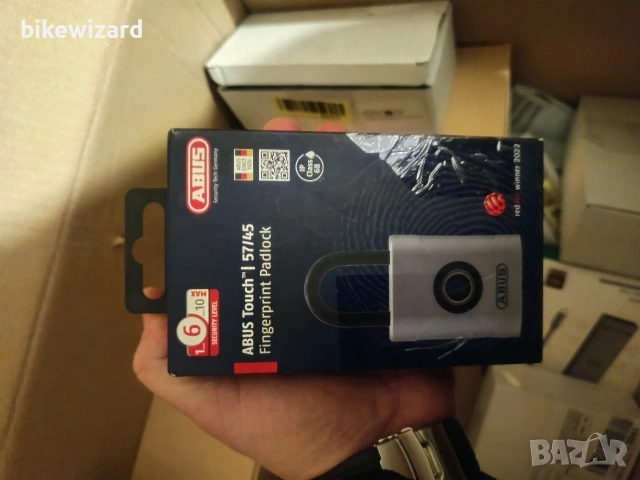 Катинар ABUS Fingerprint Lock без ключ, устойчив на атмосферни влияния – 45 мм НОВ, снимка 6 - Други стоки за дома - 53639417