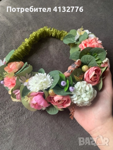 Диадема венец „ Летни цветя“, снимка 4 - Аксесоари за коса - 51201984