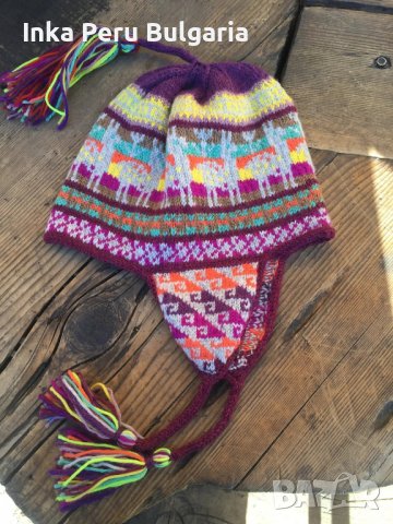 Автентична перуанска шапка модел Куско от вълна на алпака, снимка 9 - Шапки - 40190203