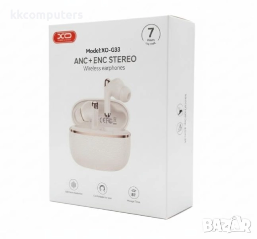 Bluetooth Handsfree Wireless XO-G33 ANC + ENC /Бял/ Баркод : 2404125, снимка 2 - Bluetooth слушалки - 52572896
