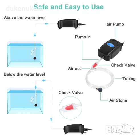 Аквариумна въздушна помпа 3W – 300 L/ч, ултра тиха, снимка 2 - Друга електроника - 53333518