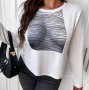 Макси къса силно еластична модерна секси блуза, снимка 1 - Блузи с дълъг ръкав и пуловери - 39217618