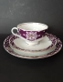 Colditz ГДР троен сет за чай/дълго кафе в прекрасен лилав цвят и малко златно за разкош, снимка 2