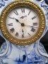 Антикварен порцеланов настолен часовник будилник , снимка 2