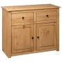 vidaXL Сайдборд, 93x40x80 см, бор масив, стил Панама, снимка 4