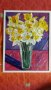 цветя-авторска картина 40/30 в рамка,рисувана на ръка., снимка 1 - Картини - 41819389