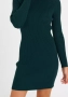 Рипсена плетена рокля в тъмнозелен цвят, снимка 2