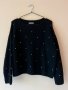 H&M Черен пуловер с диаманти 🖤, снимка 1 - Блузи с дълъг ръкав и пуловери - 44326309
